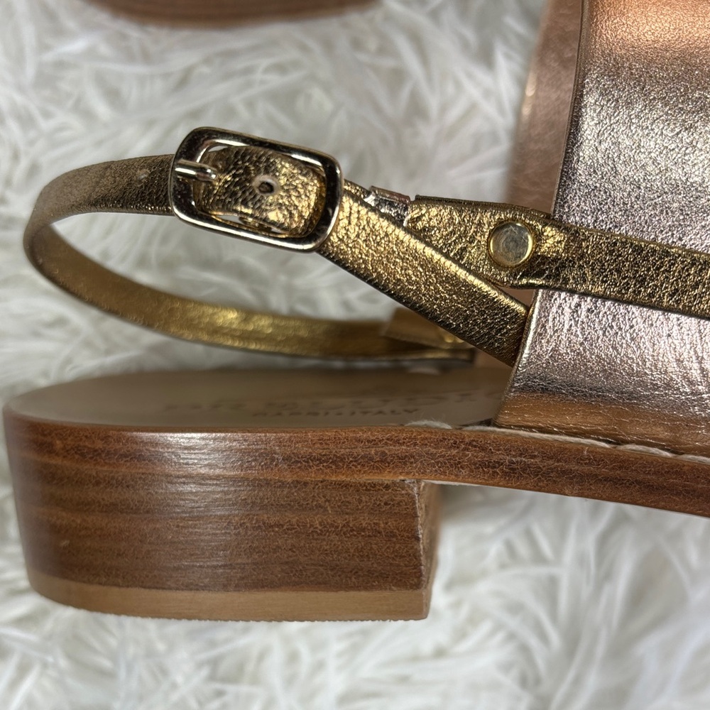 Preludio Metallic Rose Gold Leather Slingback Sandals - Picture 6 of 6